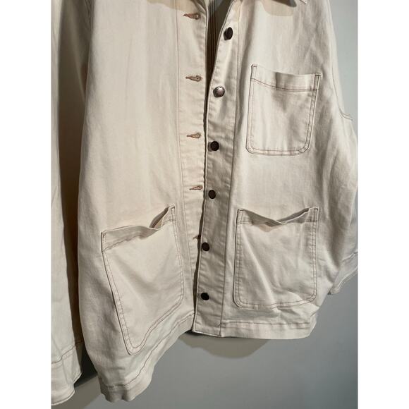 Well Worn Cream Denim Oversized Chore Jacket Size XL - Picture 3 of 11